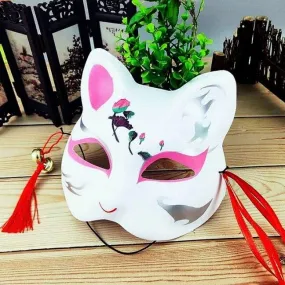 2019 Halloween Fox Mask Hand-Painted Japanese Half Face Mask