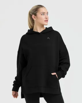 All Day Longline Hoodie | Black