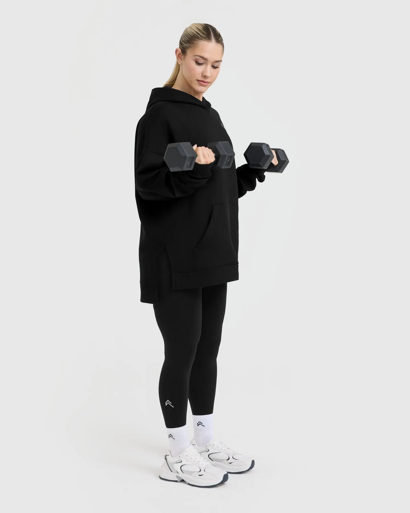 All Day Longline Hoodie | Black