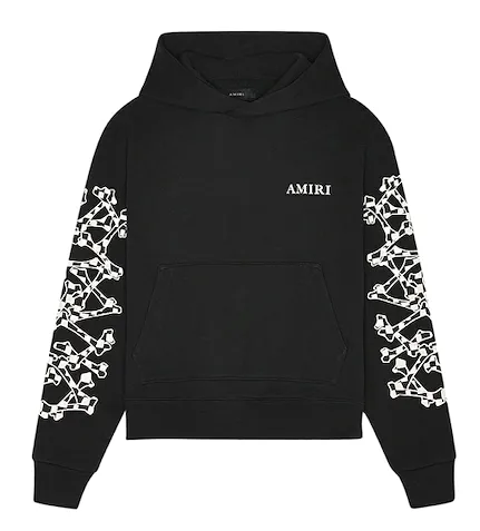 Amiri Black Wes Lang Edition Checkered Bones Hoodie