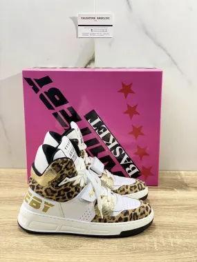 Aniye Basket Sneaker Donna In Pelle White Leopard Casual Woman Shoes 3