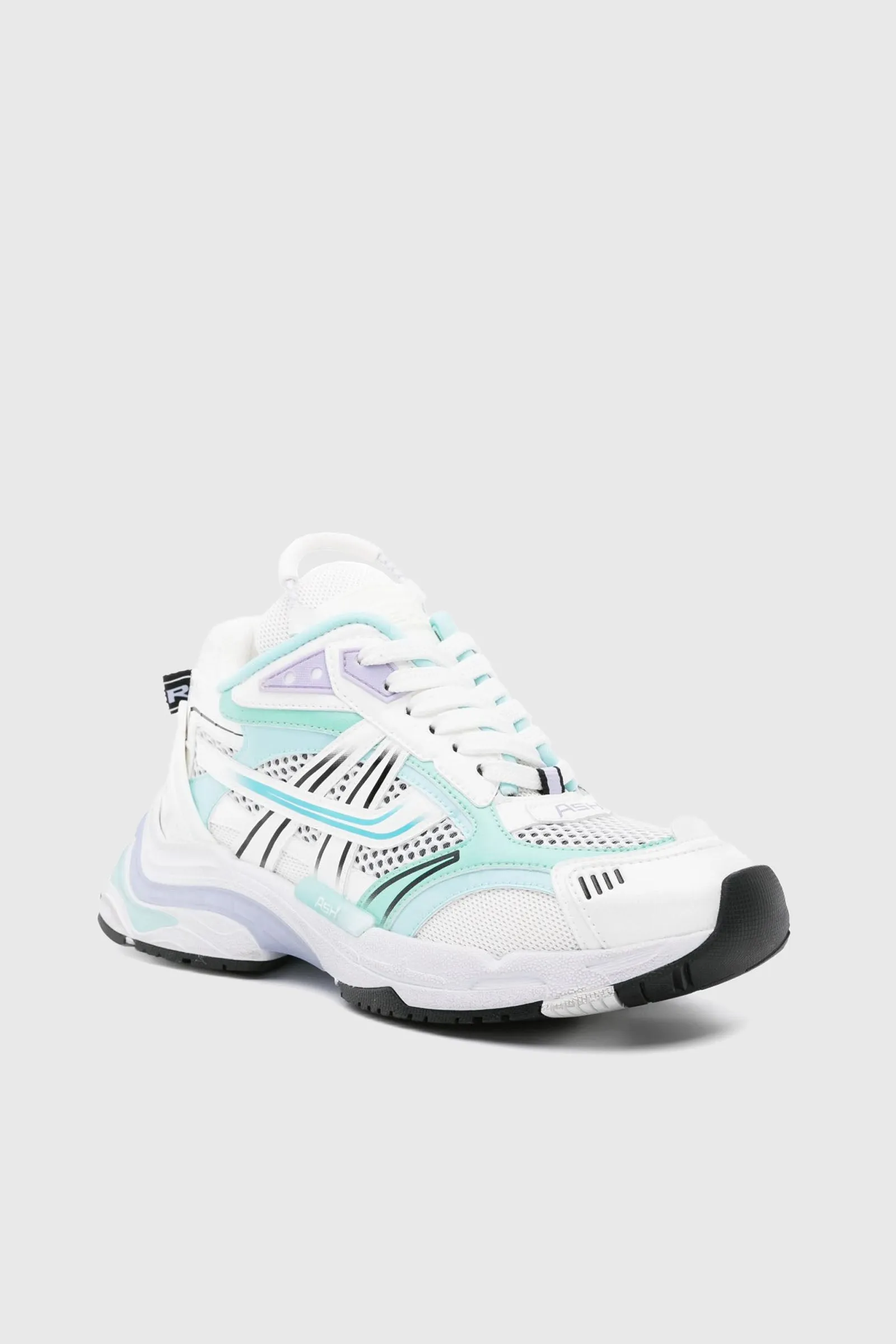 Ash Sneaker Race Pelle Bianco/Verde Acqua