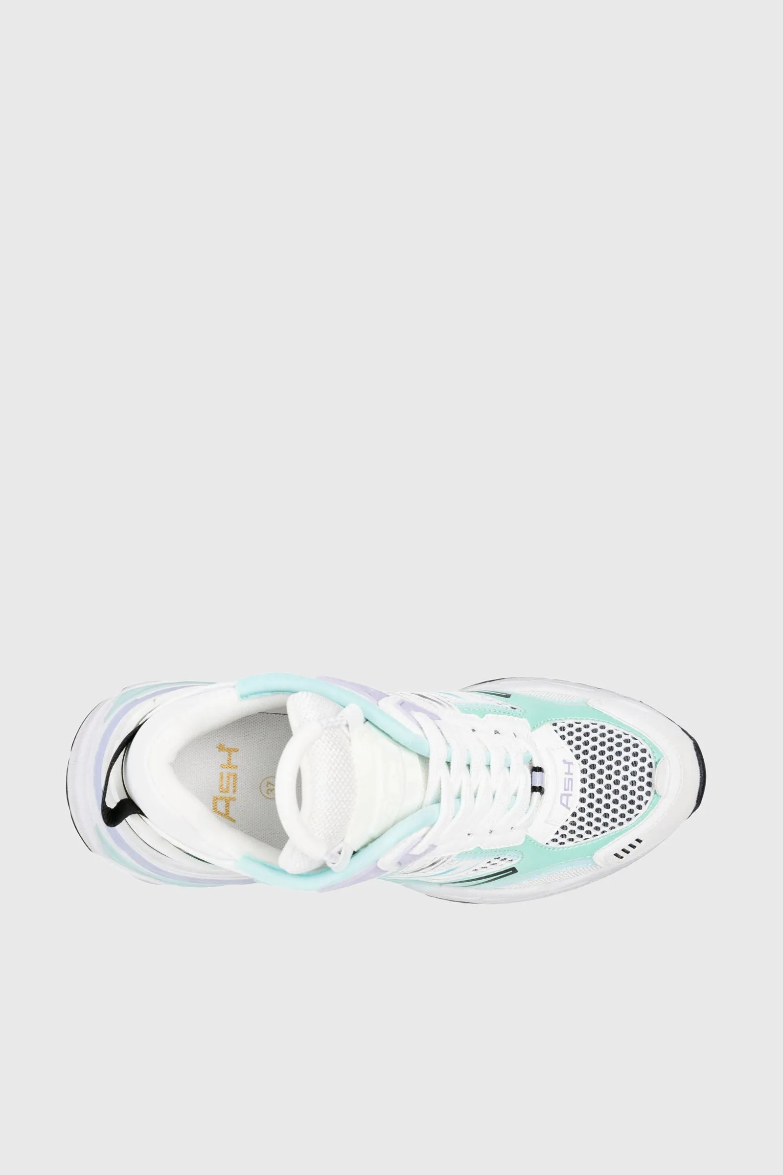 Ash Sneaker Race Pelle Bianco/Verde Acqua