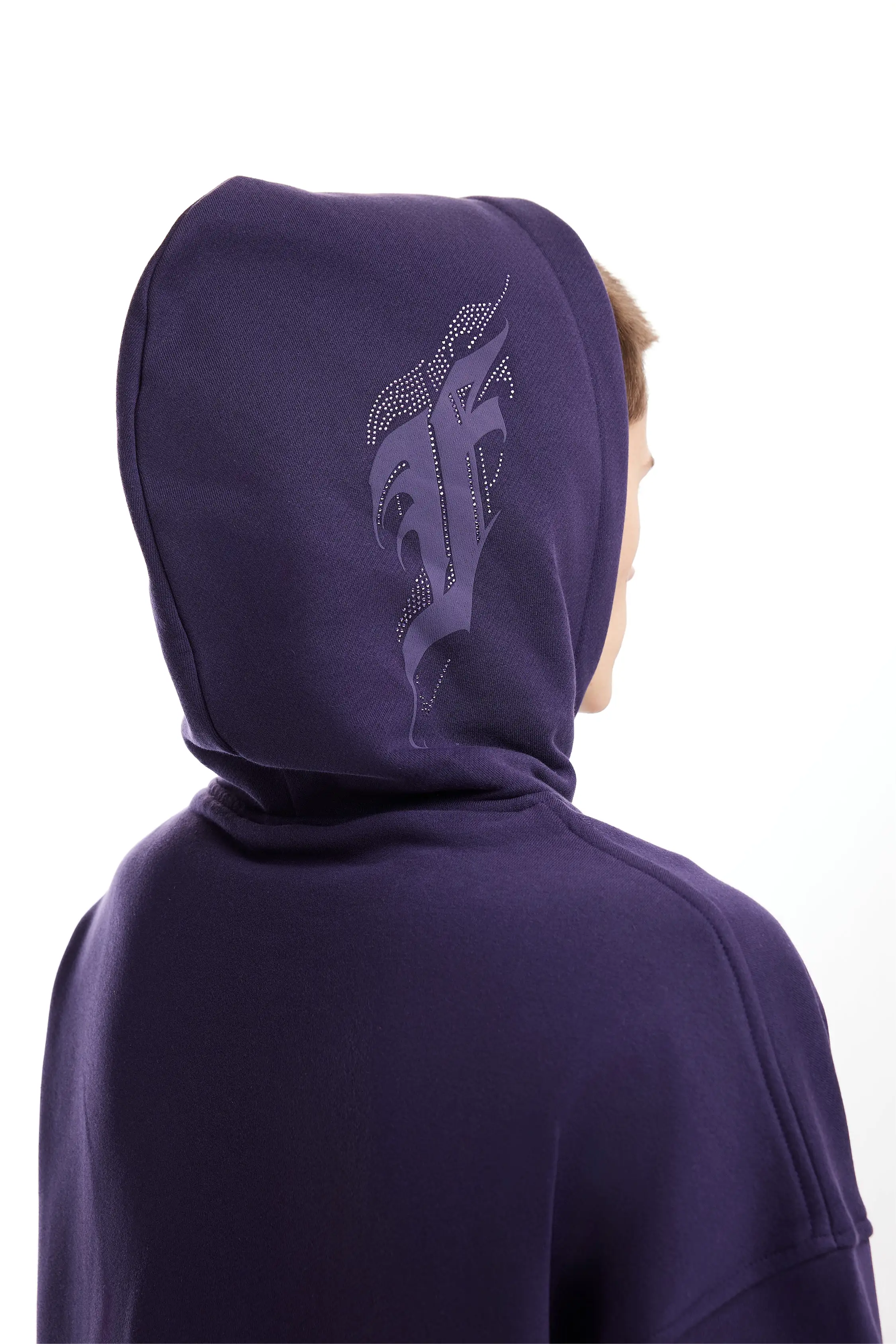 AVES RHINESTONE PLUM SNAP BUTTON HOODIE