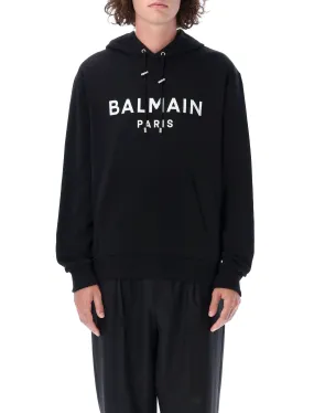 Balmain Logo Printed Drawstring Hoodie