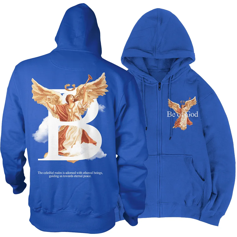 Be of God - Royal Blue Zipper Hoodie Sweatshirt