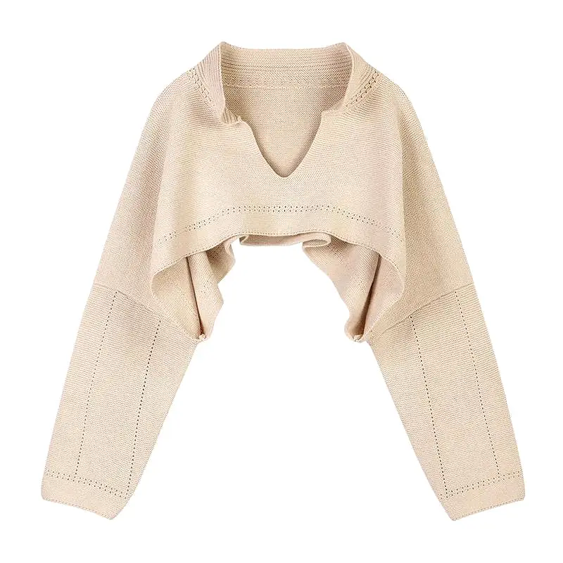 Beige Oversized Knit Raglan Sleeve Sweater