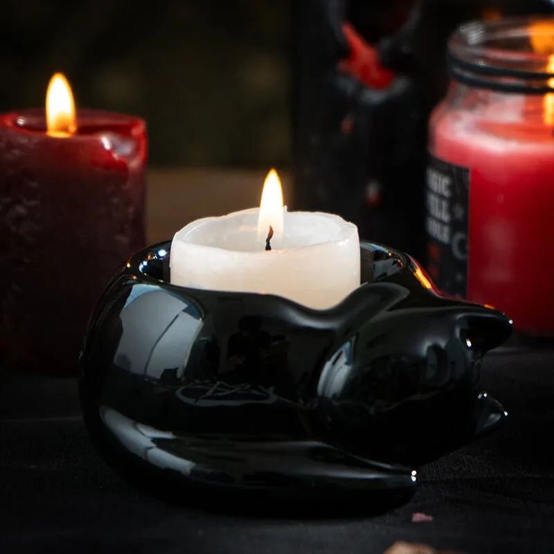 Black Cat Tealight Candle Holder