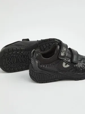 Black Dinosaur Double Strap School Shoes | School | George at ASDA