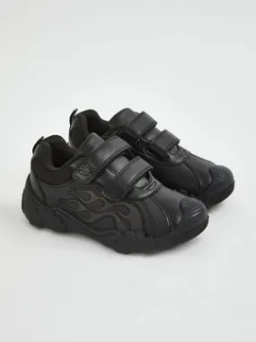 Black Flame Light Up Double Strap School Shoes | School | George at ASDA