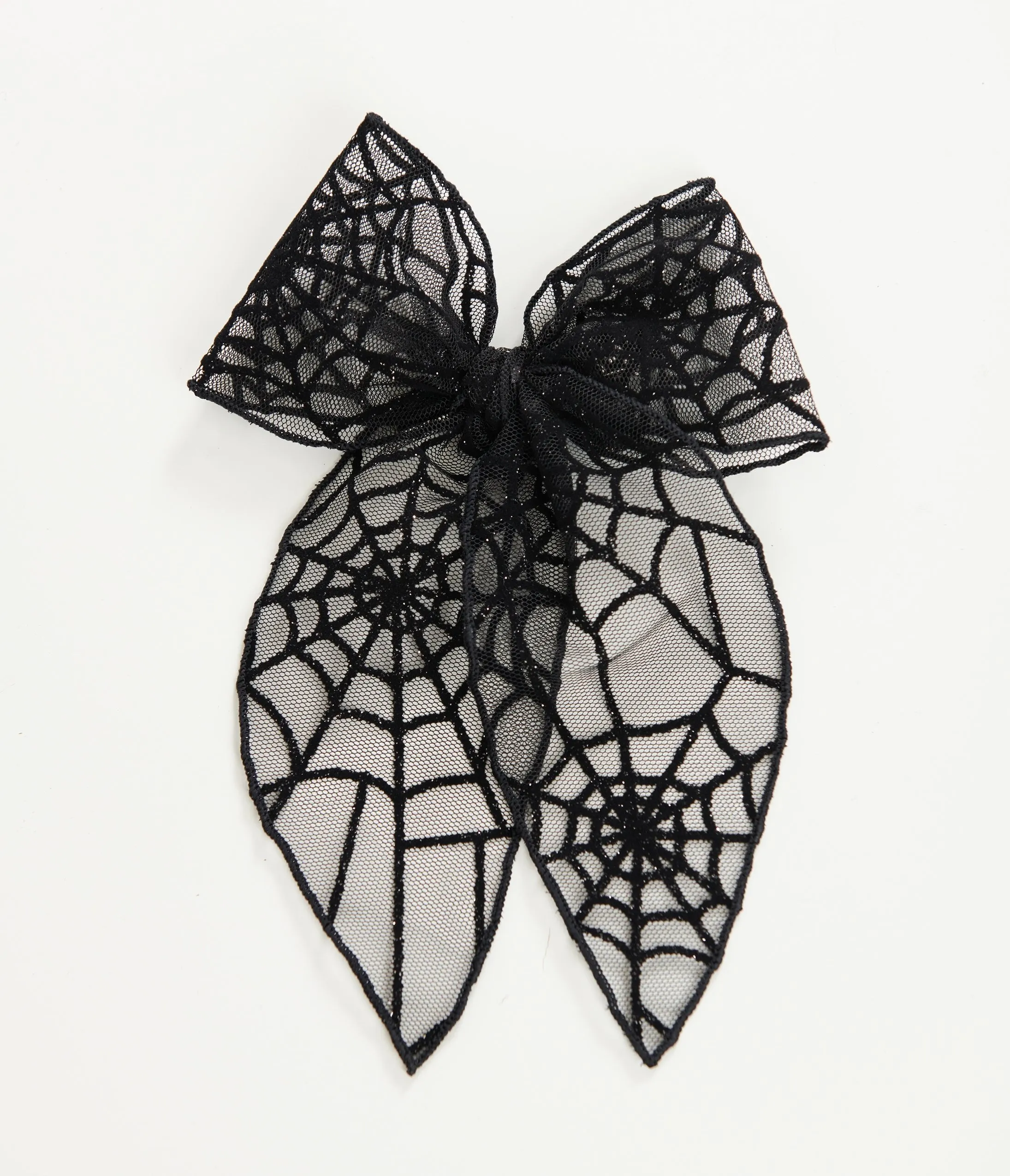 Black Spiderweb Bow Hair Clip