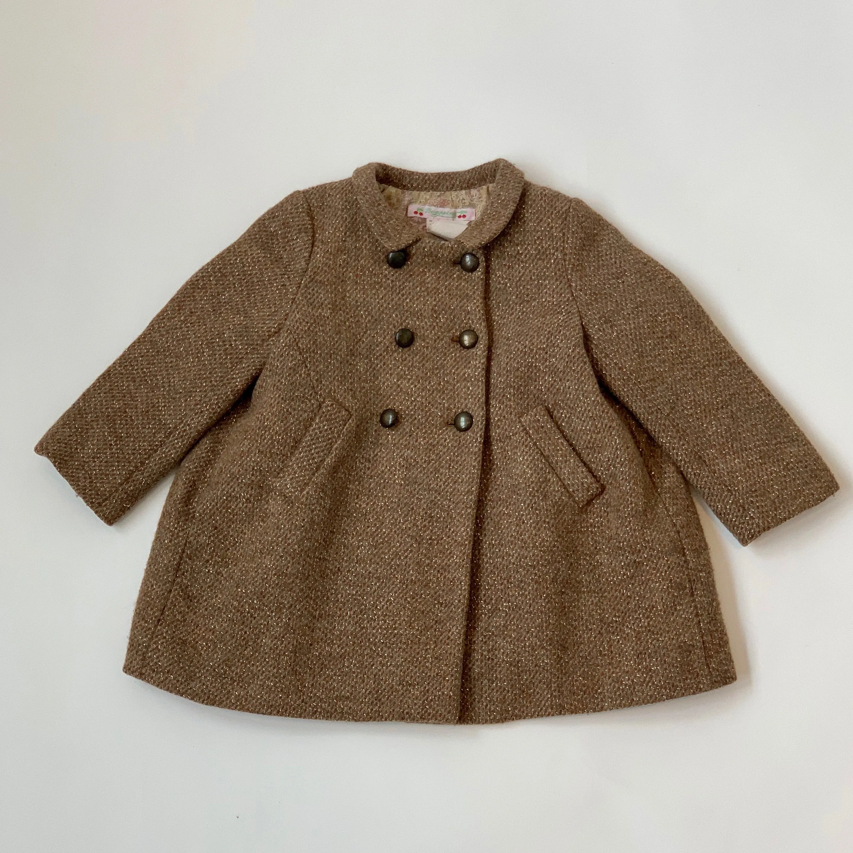 Bonpoint Bronze Metallic Wool Coat: 2 Years