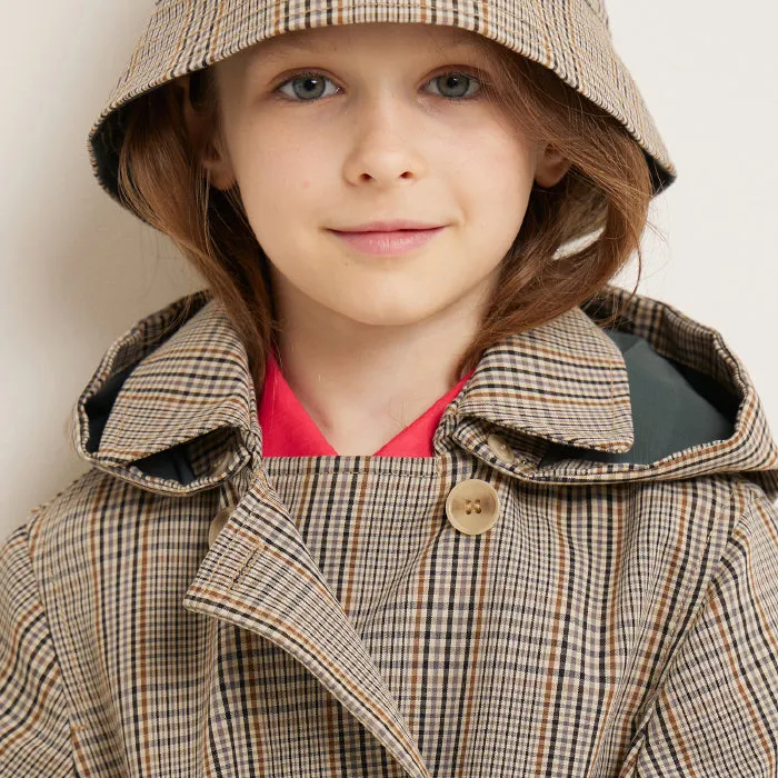 Bonpoint Child Charlene Trench Coat Beige Checks