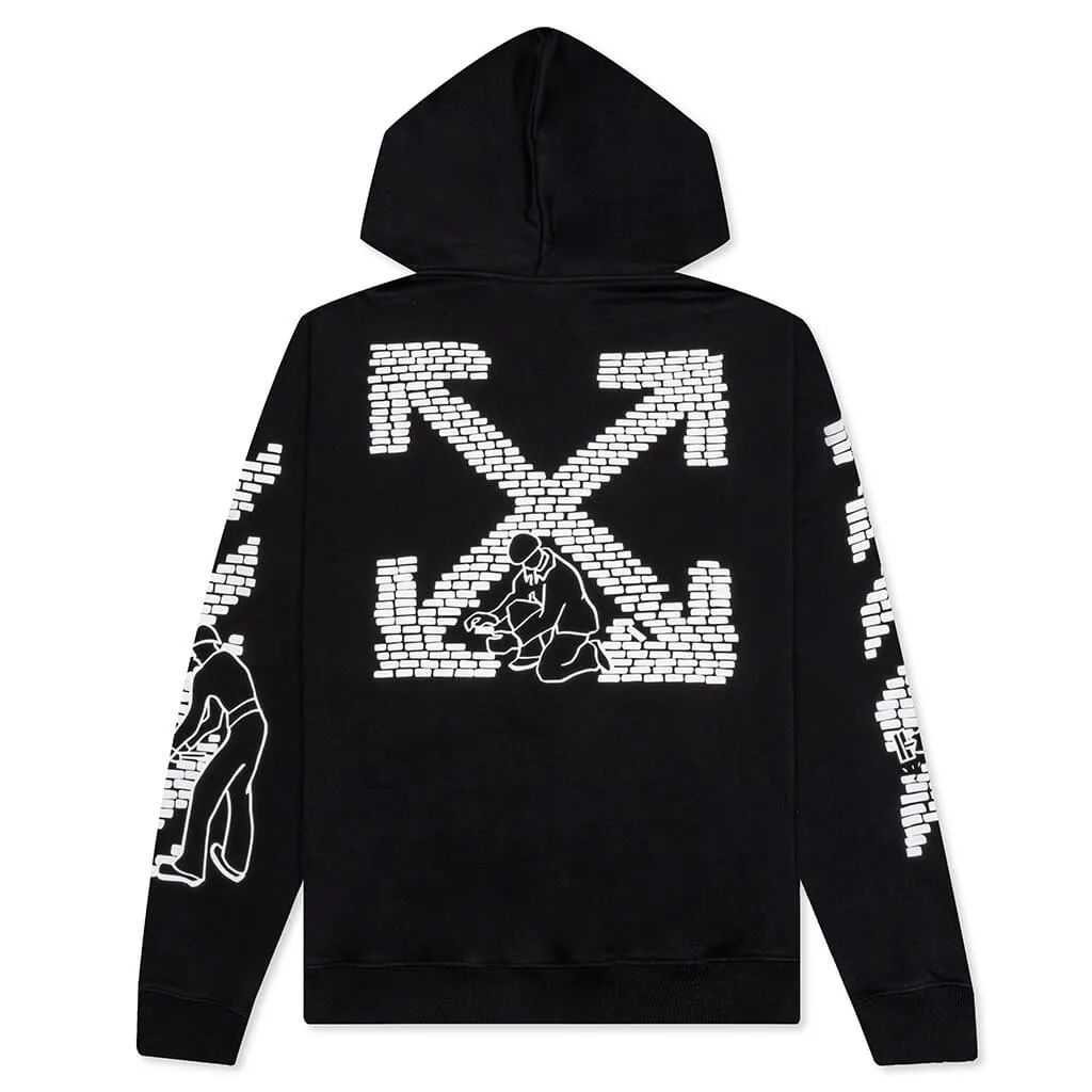 Bricks Slim Hoodie - Black/White