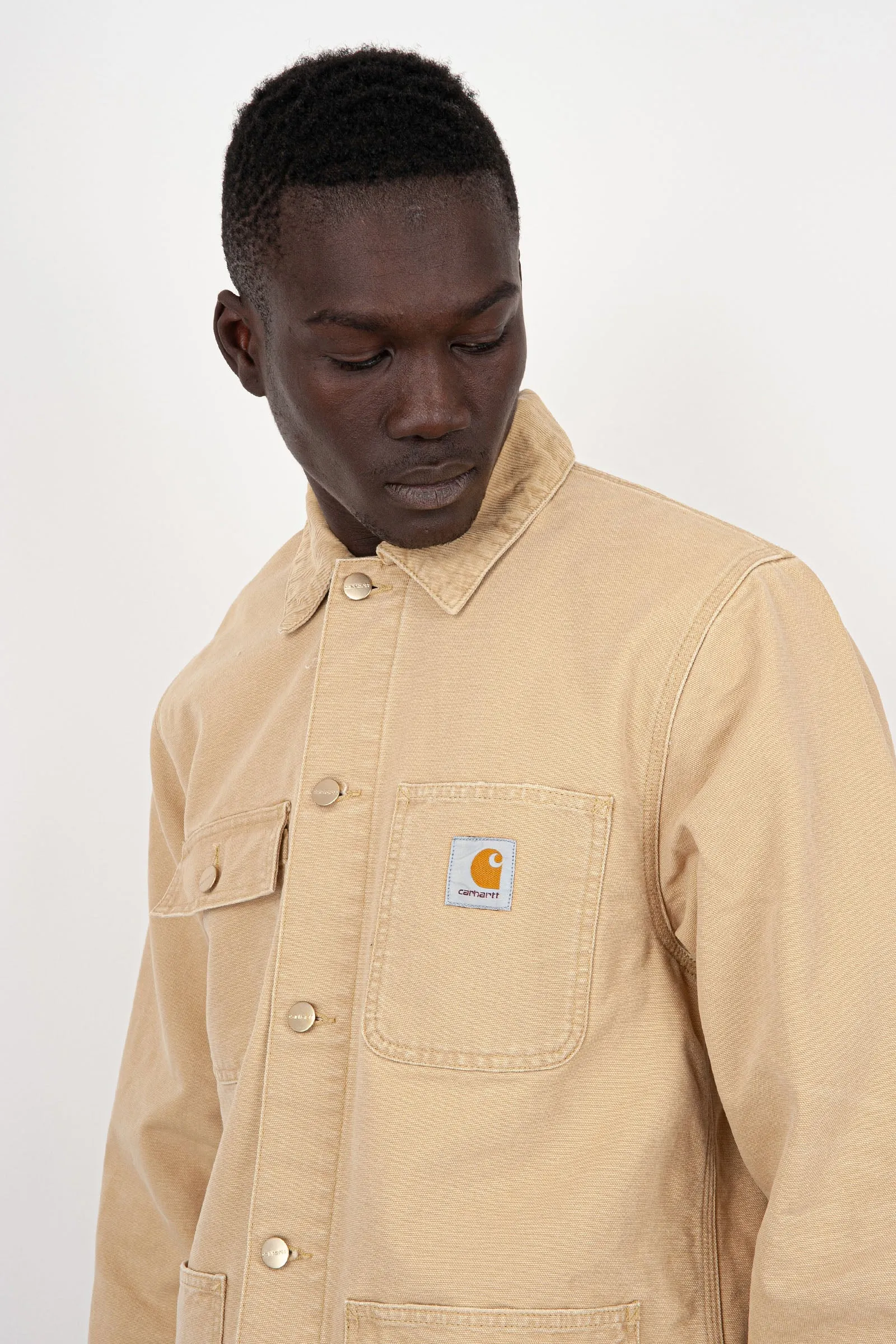 Carhartt WIP Camicia Michigan Coat Cotone Sabbia