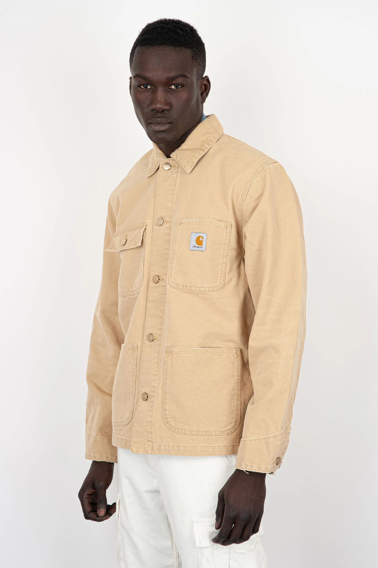 Carhartt WIP Camicia Michigan Coat Cotone Sabbia