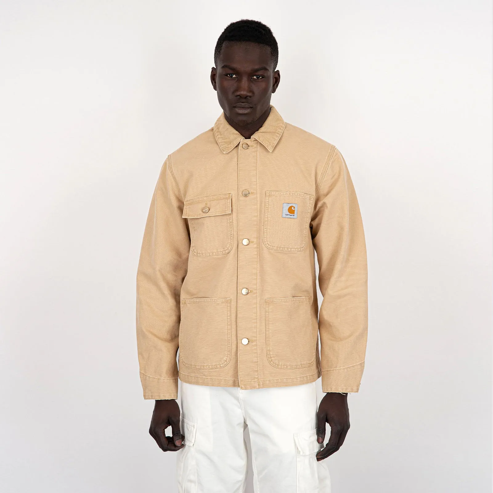 Carhartt WIP Camicia Michigan Coat Cotone Sabbia