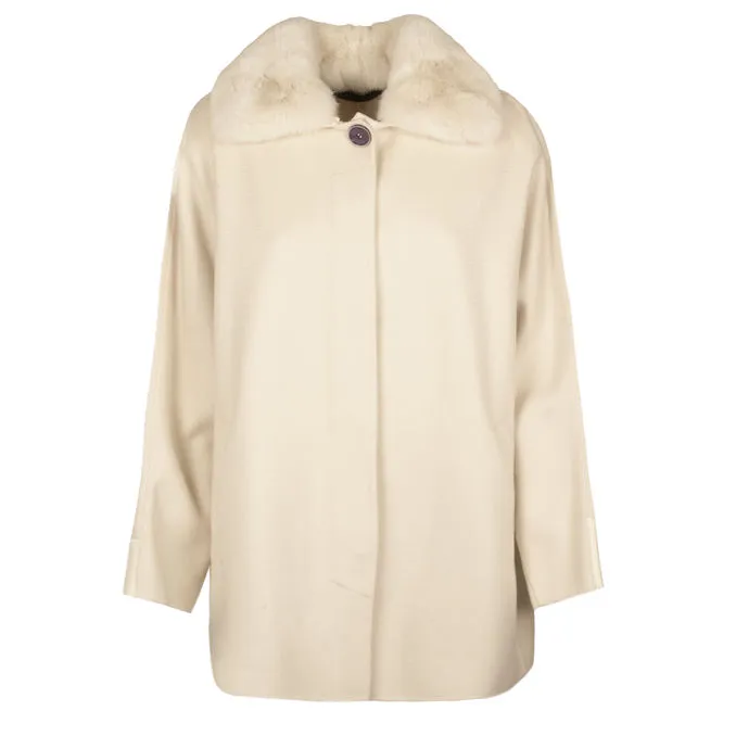 CASHMERE AND MERINO WOOL COAT Woman Pearl 