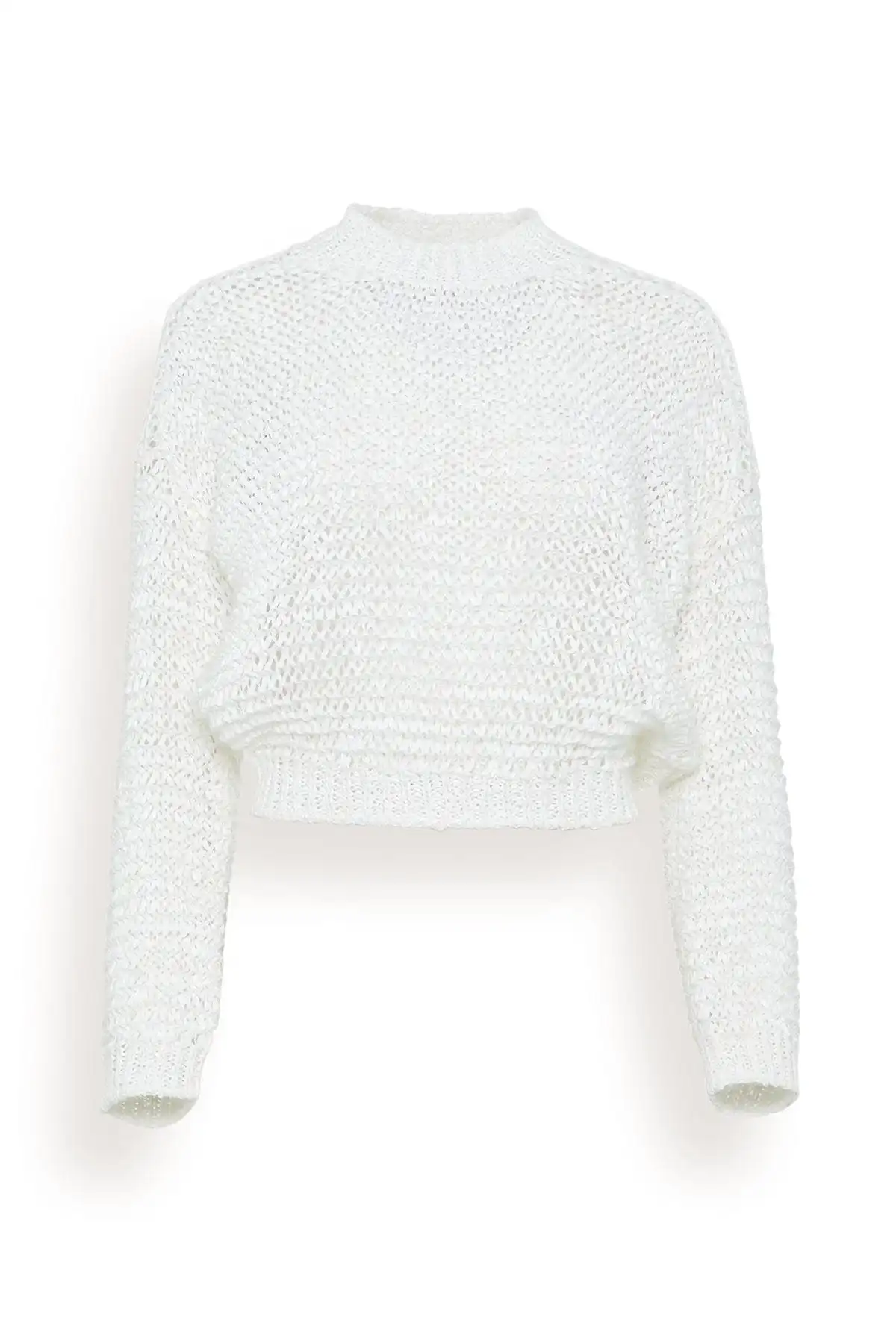 Chamois Tape Roundneck Sweater in White