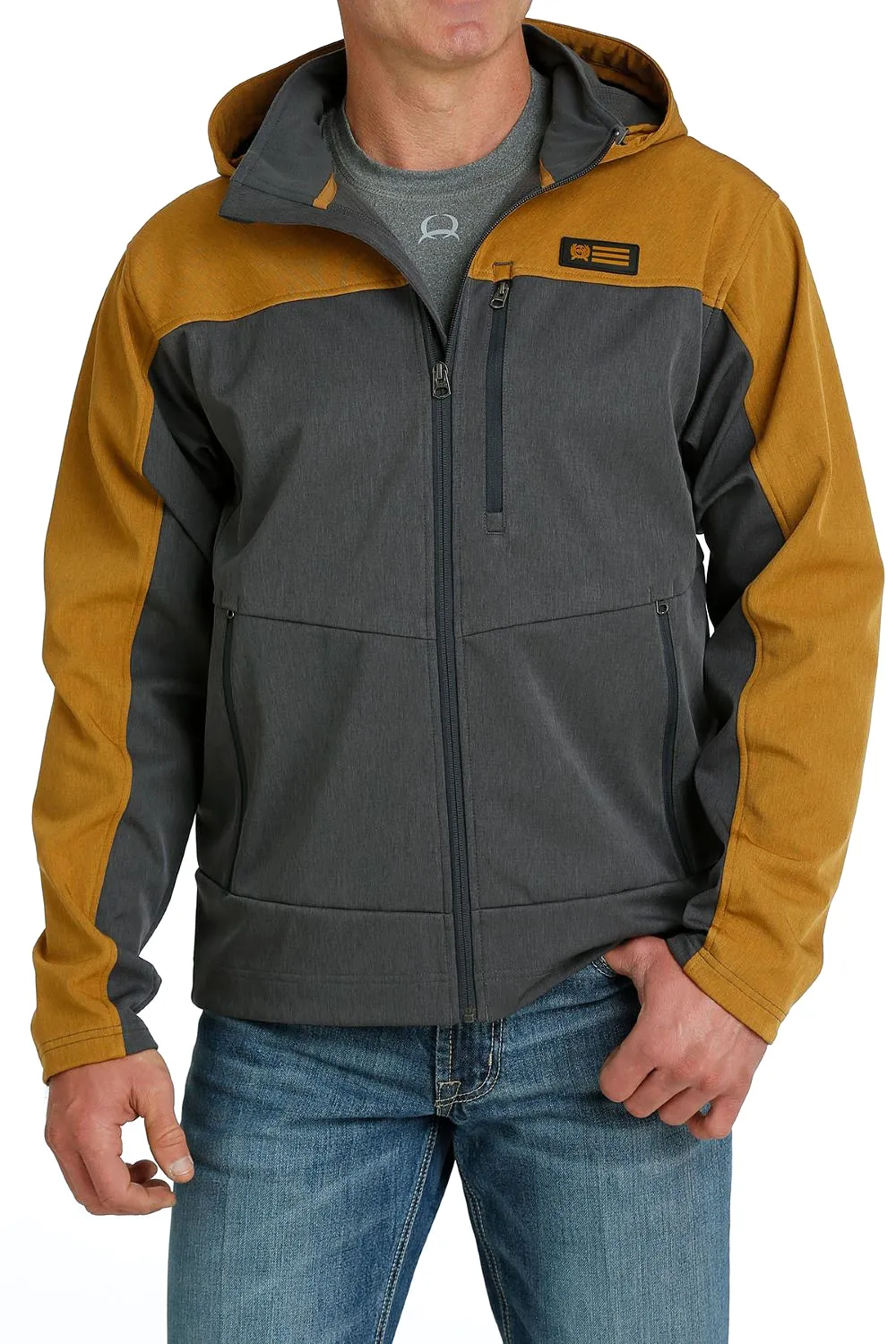 'Cinch' Men's Bonded Hoodie Jacket - Charcoal