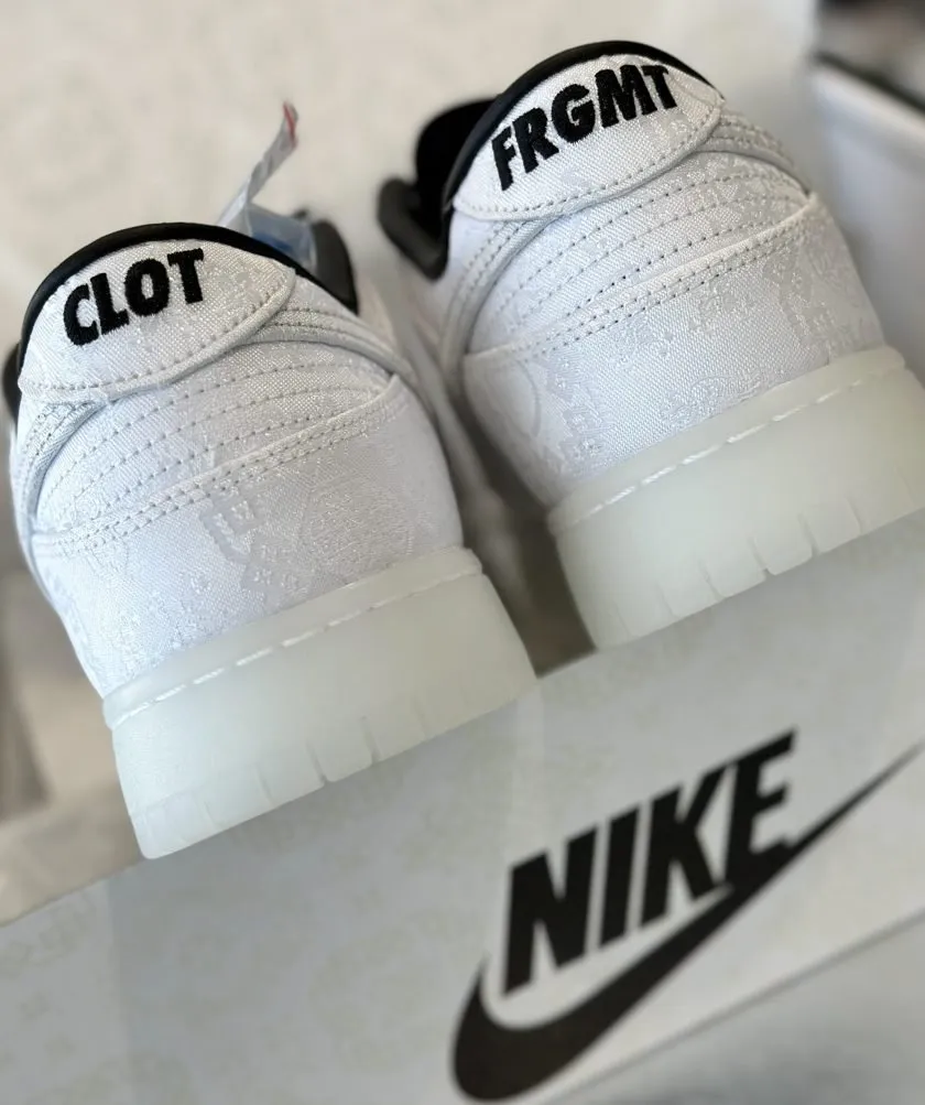 Clot x Fragment Design x Nike Dunk Low White 