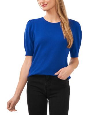 Cotton Crewneck Short Sleeve Sweater