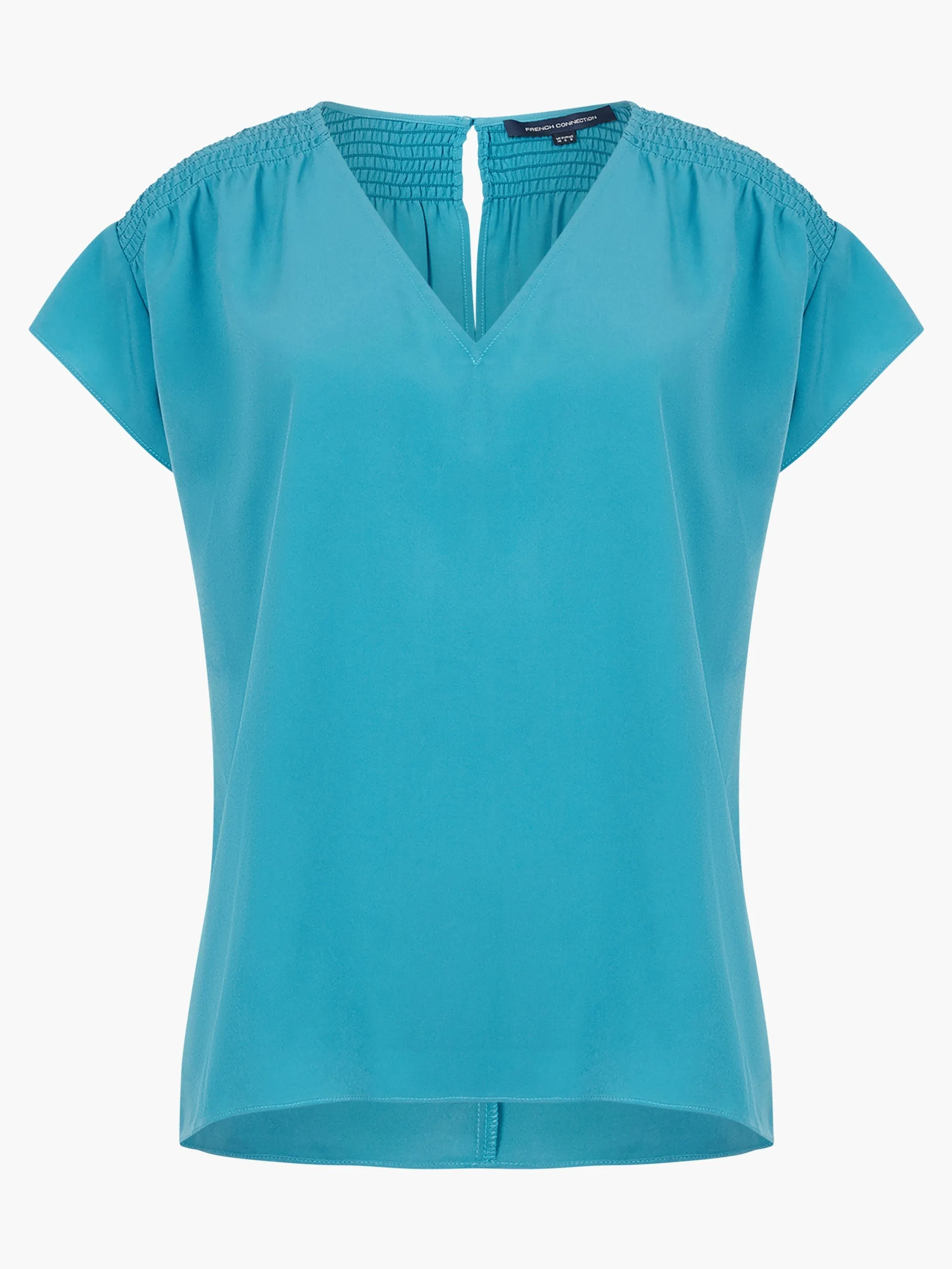 Crepe Light Smocked Shoulder V-Neck Top