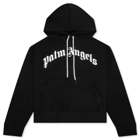 Curved Logo Hoodie - Black/White