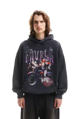 CYCELS BLACK WASHED HOODIE