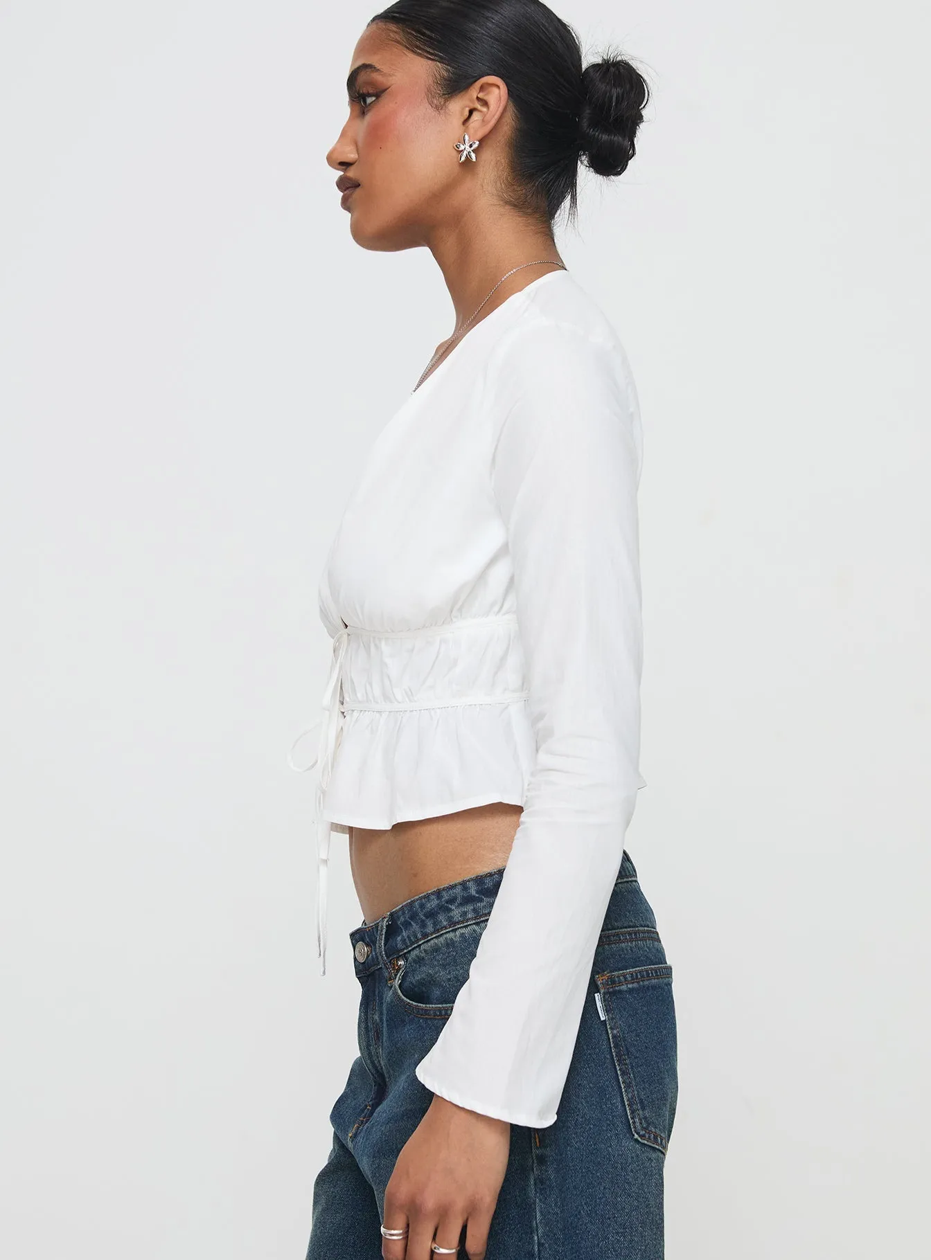 Davist Long Sleeve Top White