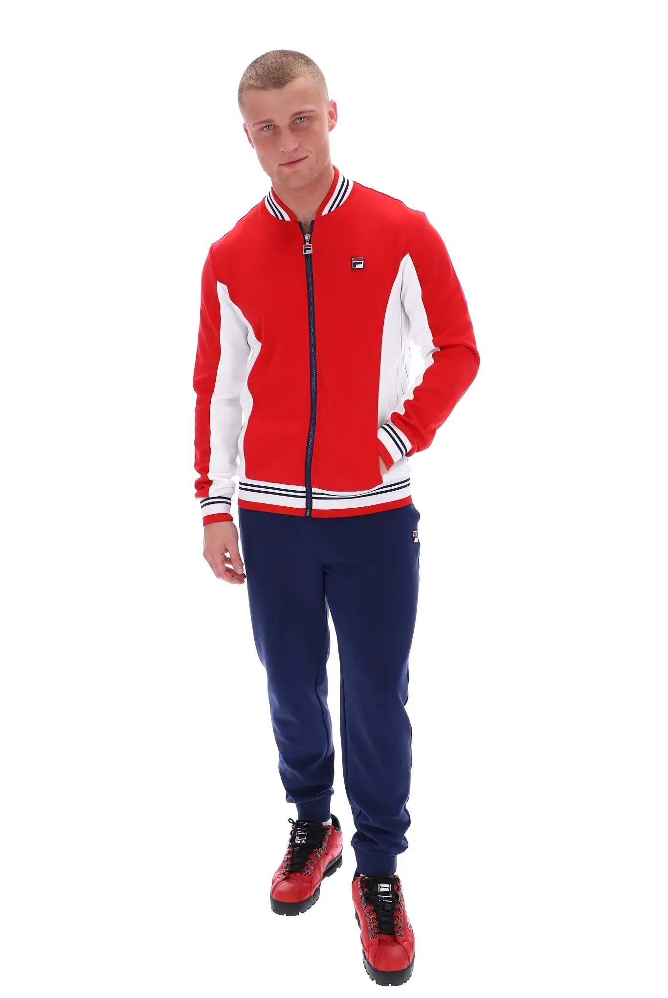 Fila Vintage SETTANTA Borg Track Jacket/Fila Red/White 623 - New AW23