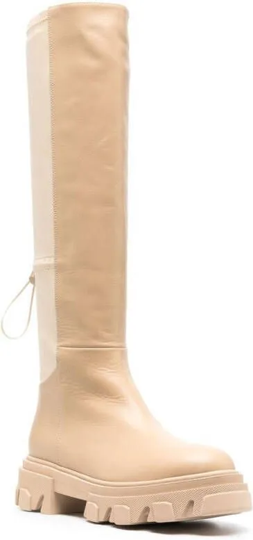 GIABORGHINI drawstring knee boots Neutrals