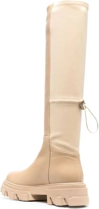 GIABORGHINI drawstring knee boots Neutrals