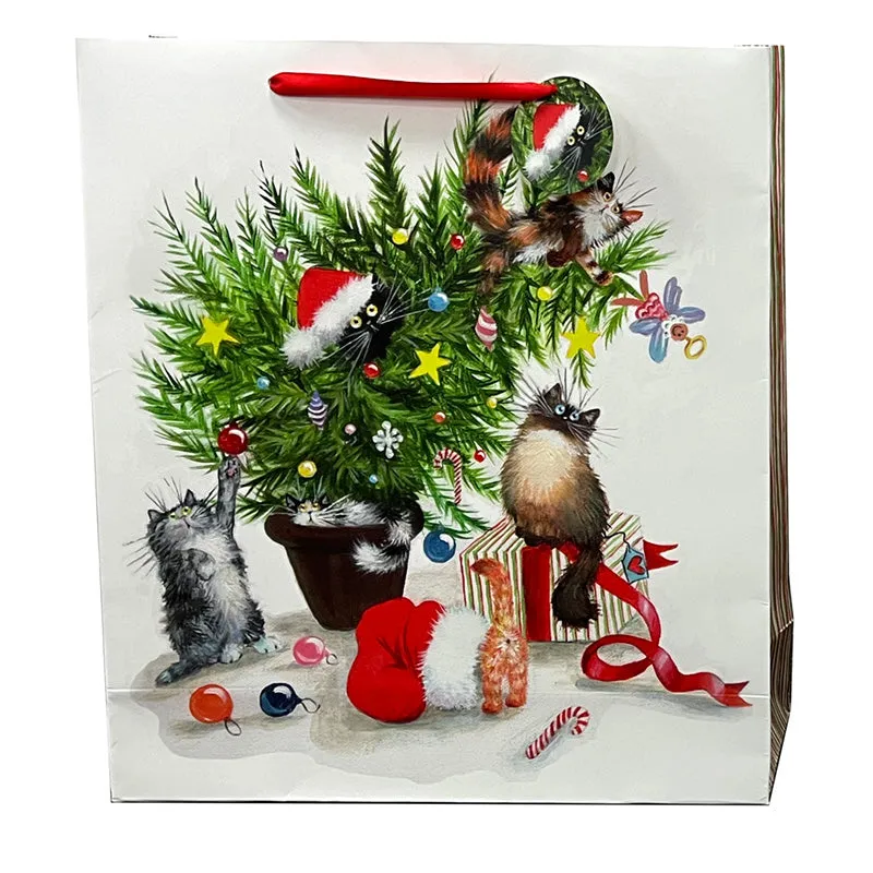 Gift Bag Extra Large - Kim Haskins Christmas Cats XGBAG109X