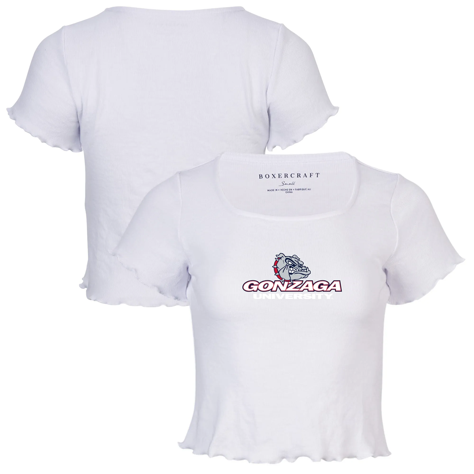 Gonzaga Bulldogs Women's White Baby Top T-Shirt