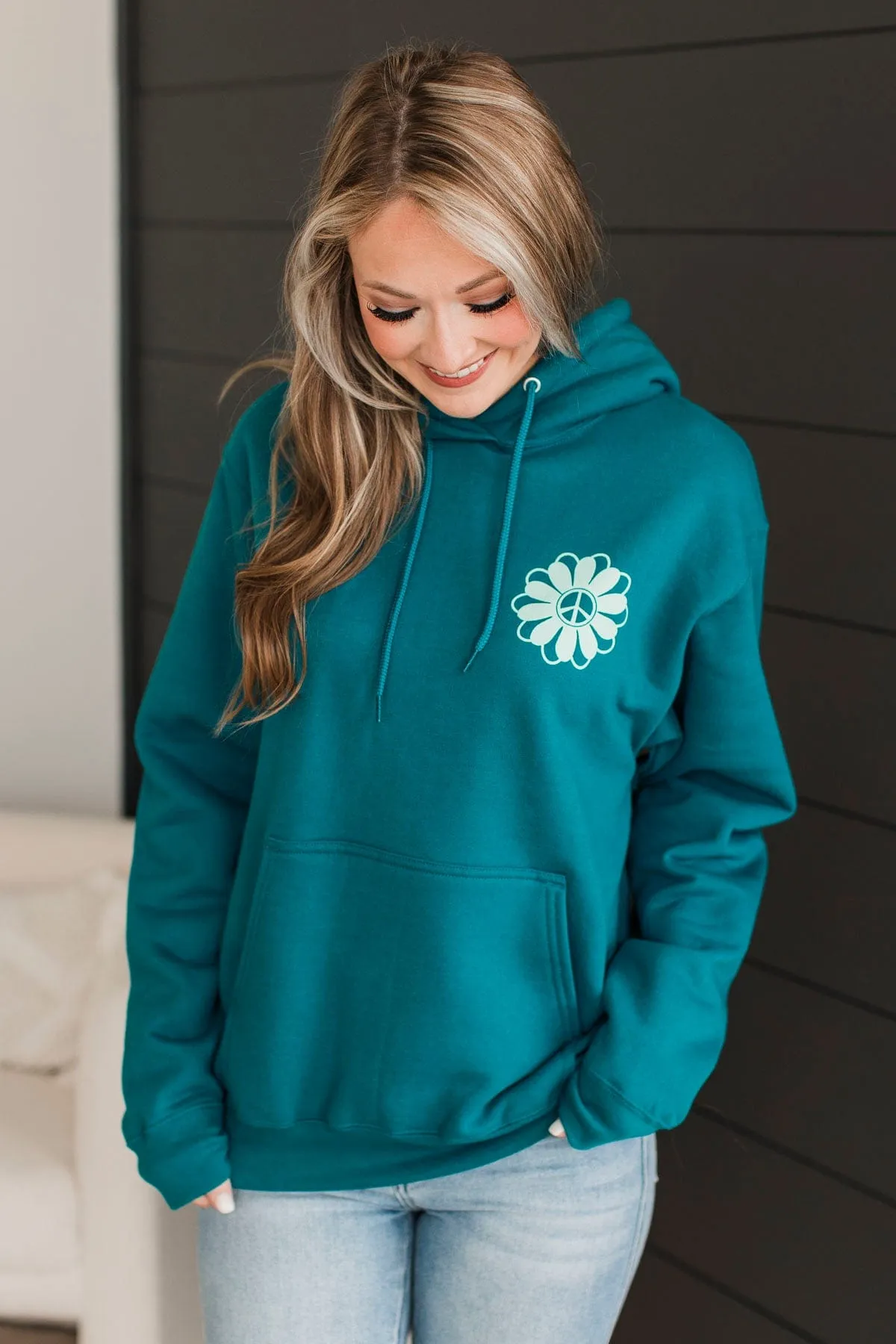 Good Day Graphic Hoodie- Teal