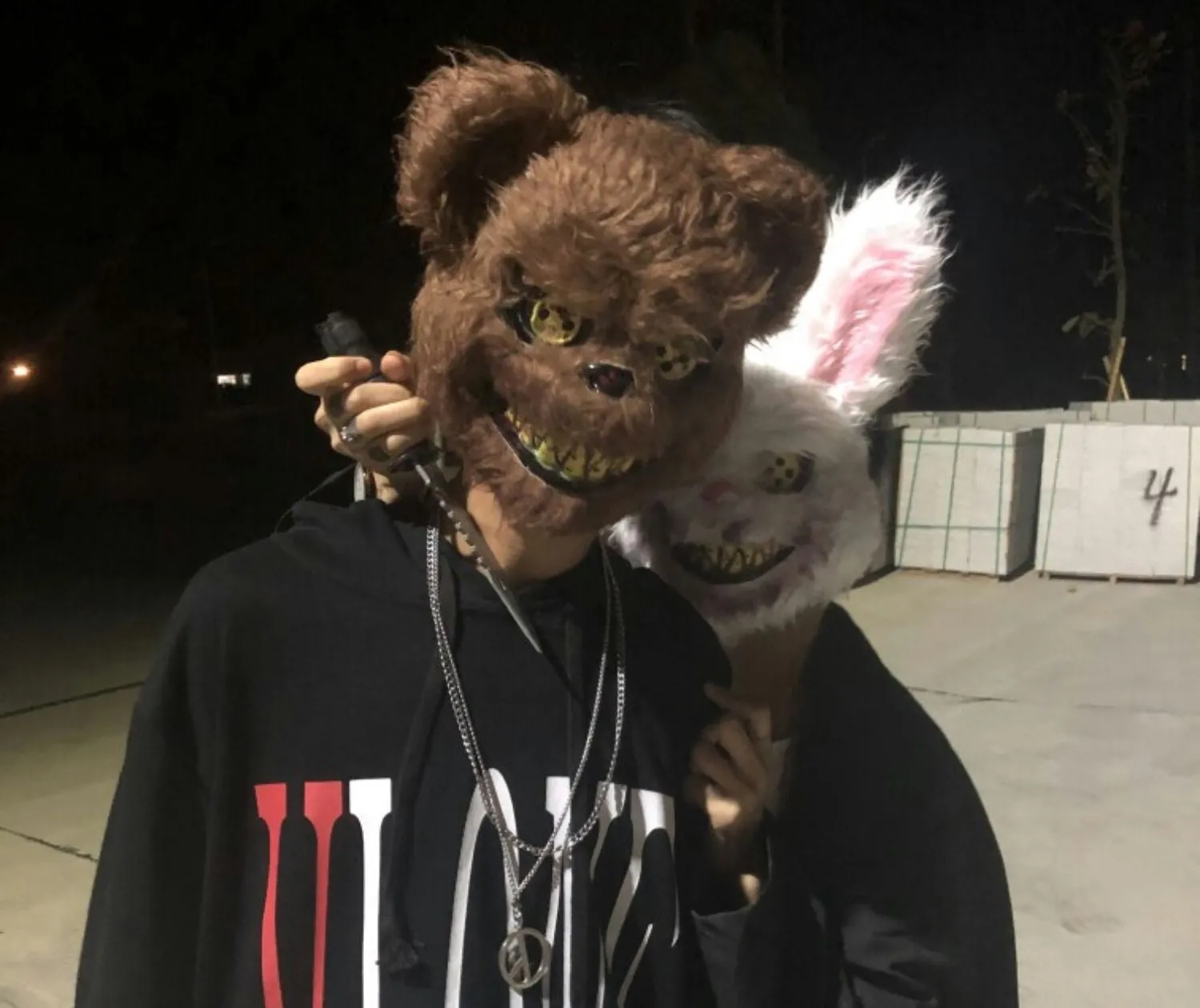 Halloween bloody rabbit / bear mask