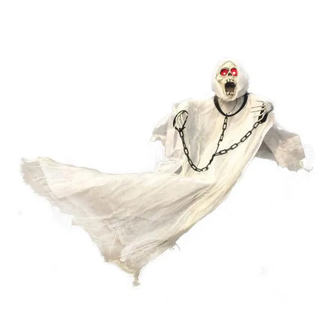 Halloween Decoration Hanging Ghost with chain light Eyes Sound and Sensor Props