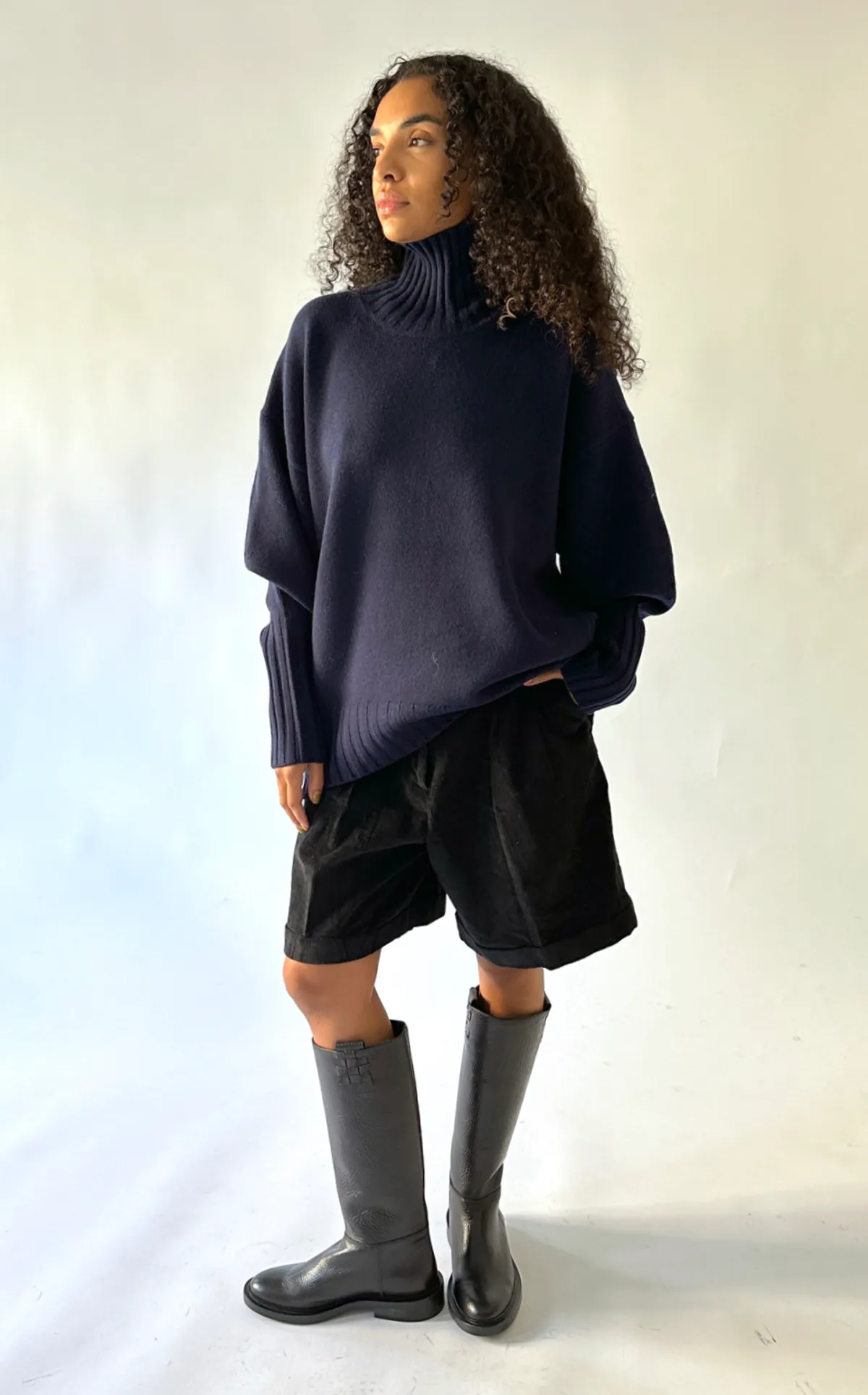 Highcollar Sweater - Indigo