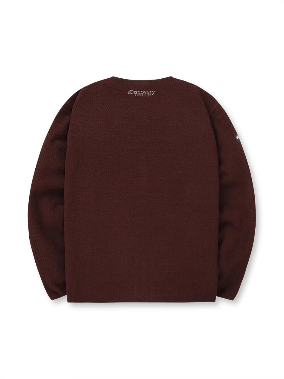 Jacqard Fleece Jacket Burgundy