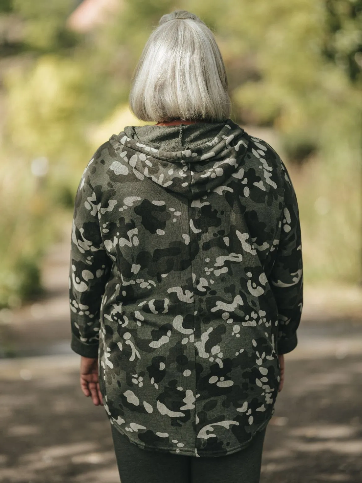 Khaki Camo Print Hoodie Aurora