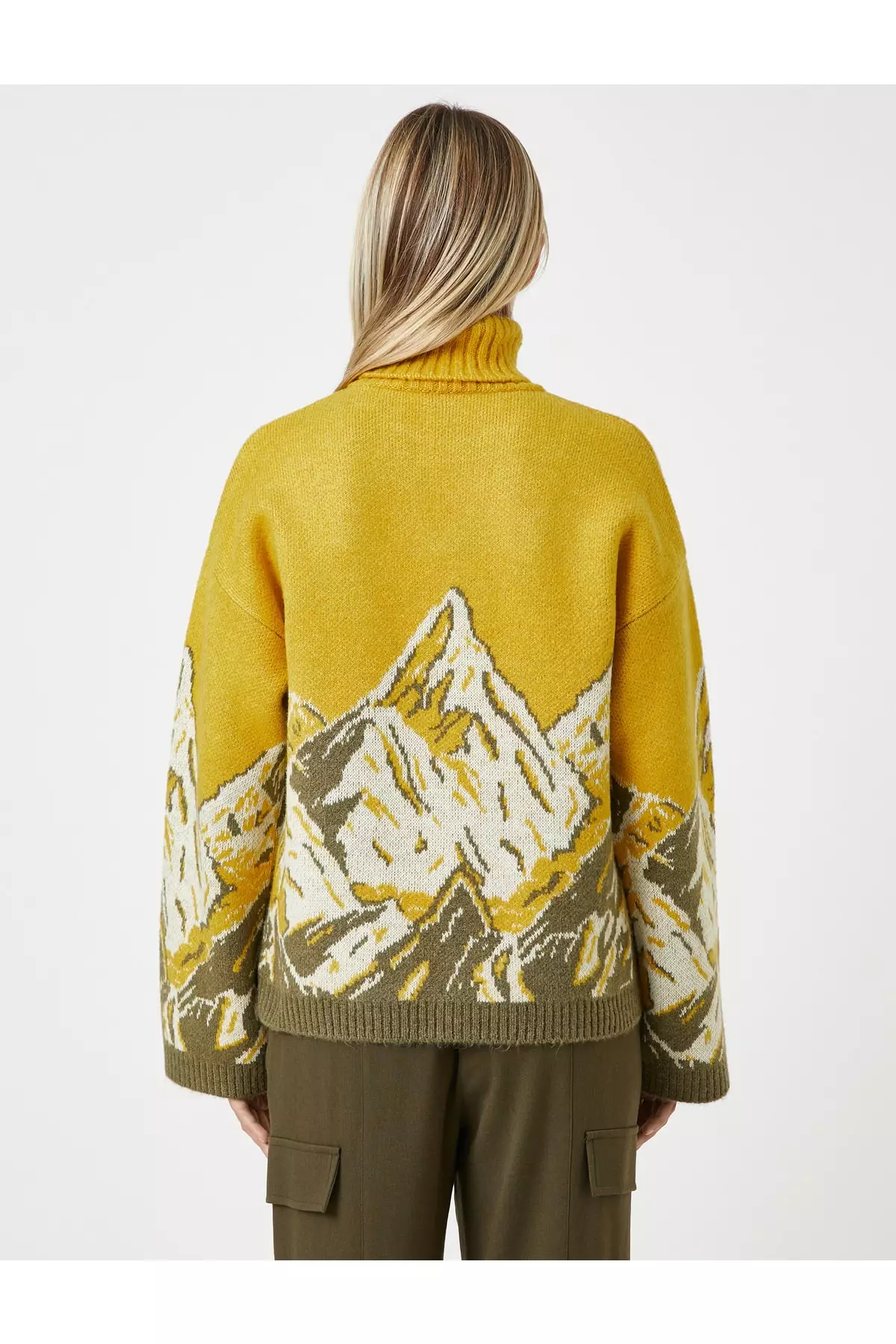 KOTON Nature Themed Turtleneck Sweater