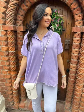 Lilac Short Sleeve Hoodie Harriet