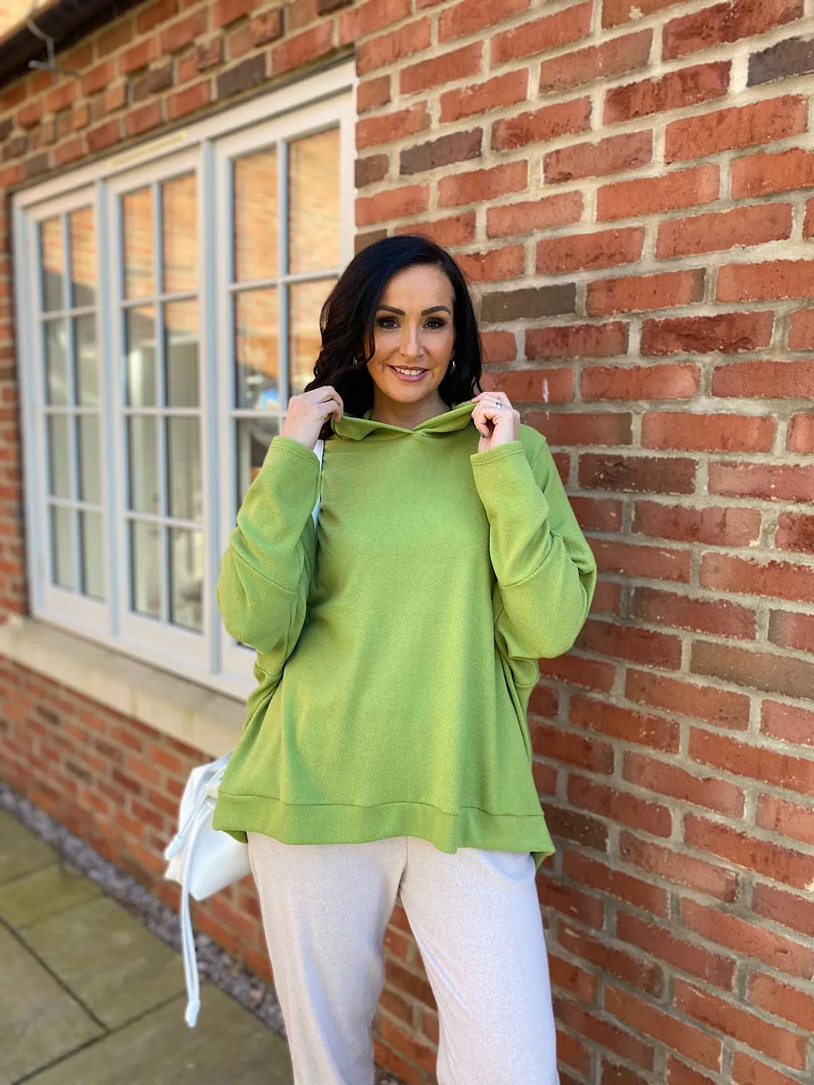 Lime Soft Knit Hoodie Lucy