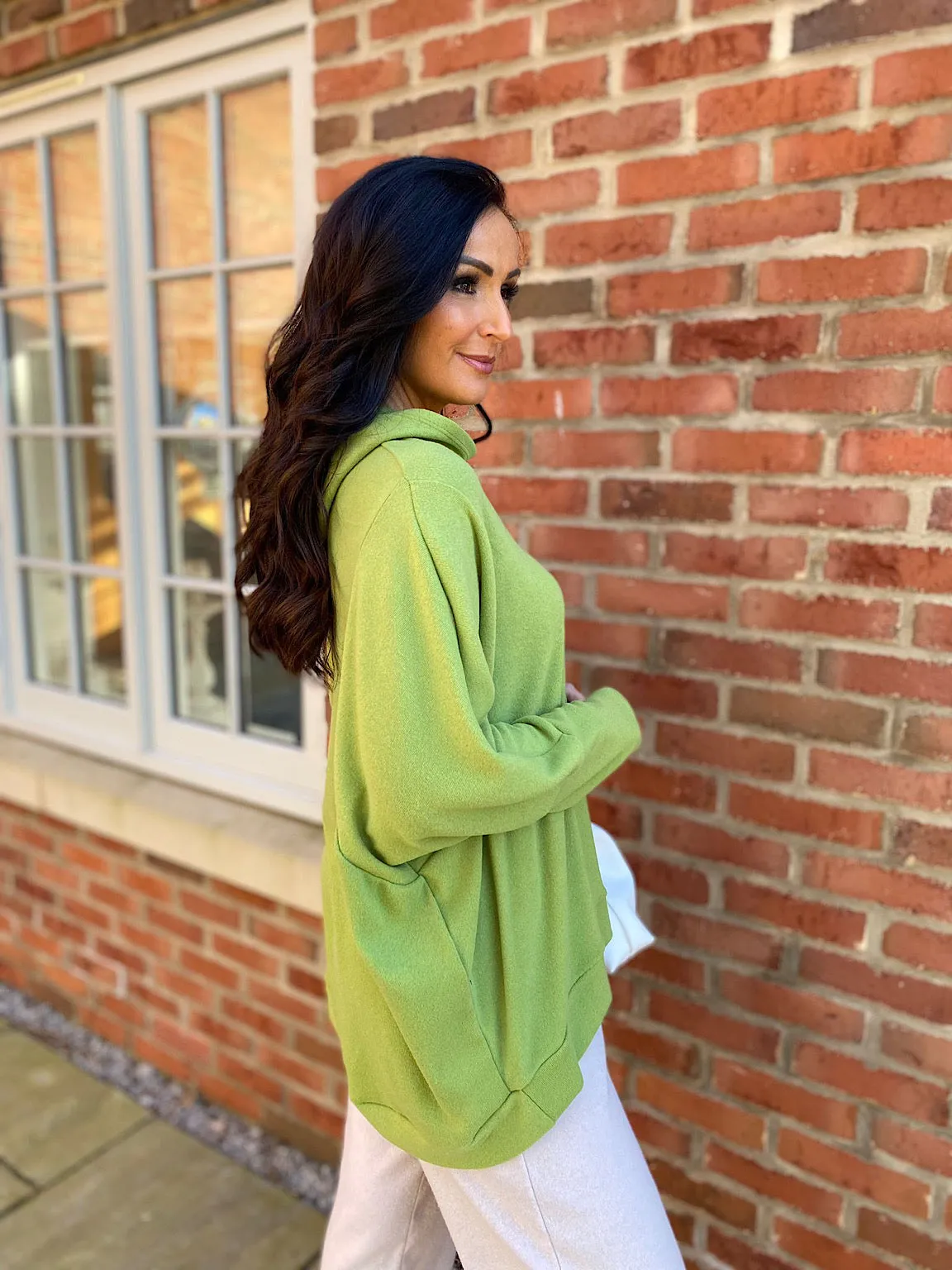 Lime Soft Knit Hoodie Lucy