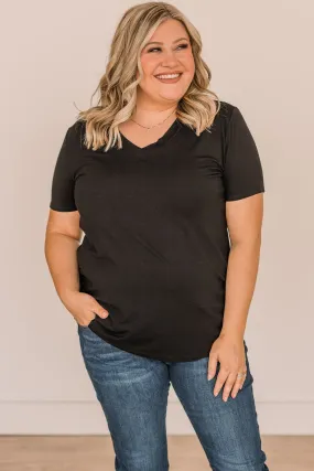 Living Simple V-Neck Top- Black