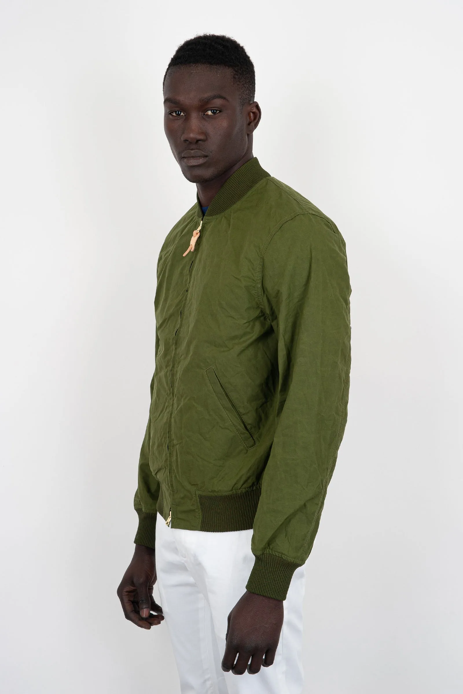 Manifattura Ceccarelli Bomber Coat Cotone Verde Chiaro