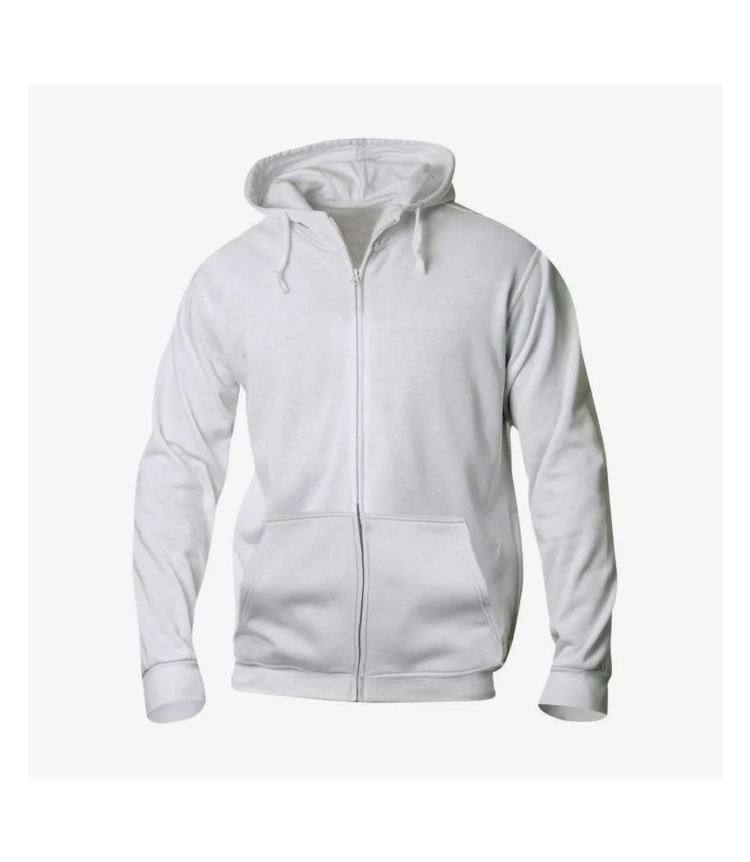 Mens basic full zip hoodie white Clique