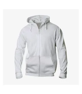 Mens basic full zip hoodie white Clique