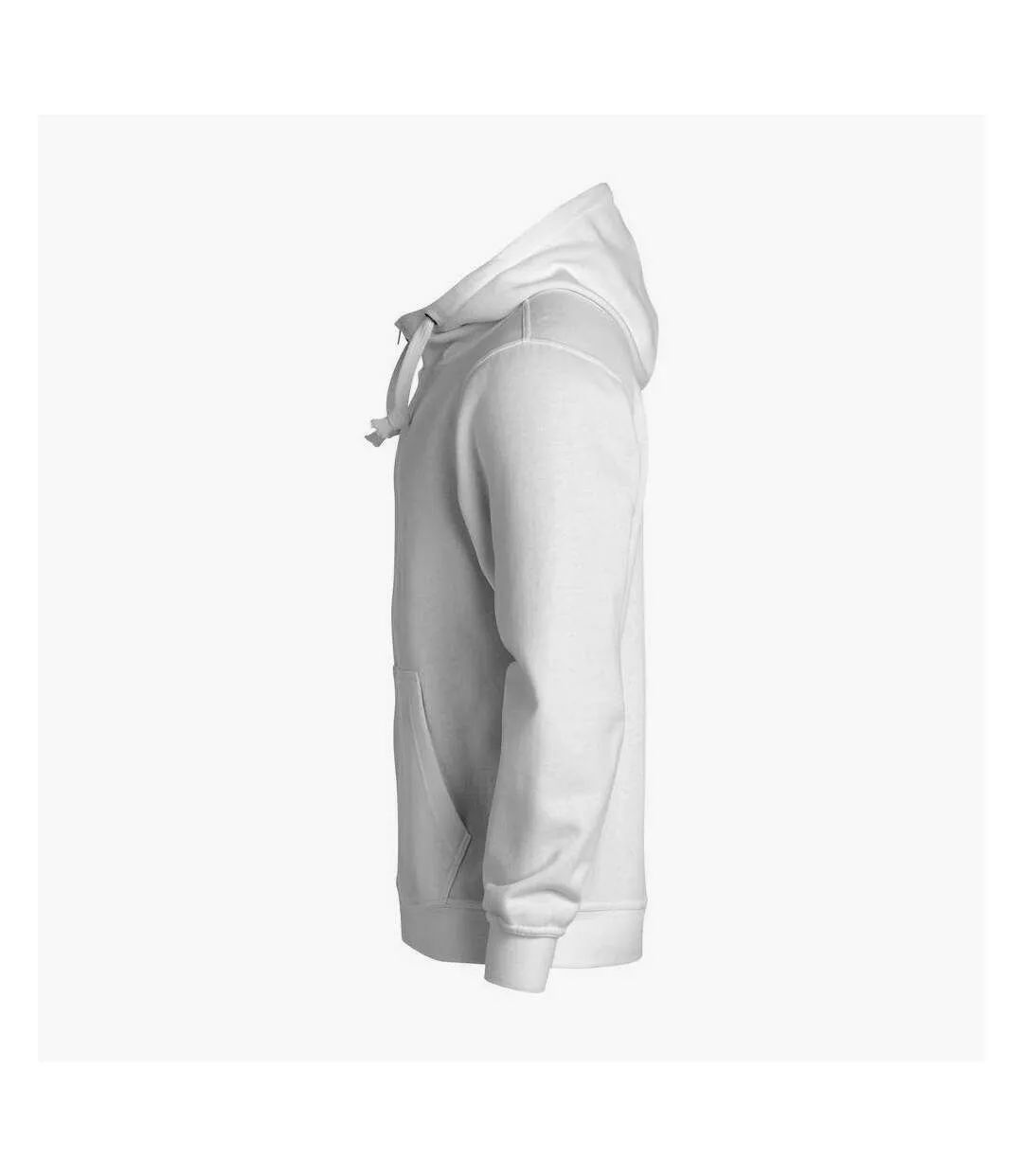 Mens basic full zip hoodie white Clique